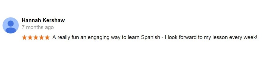 Spanish course Google review